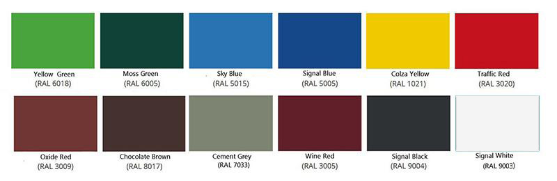 Popular Colors of PPGI Steel