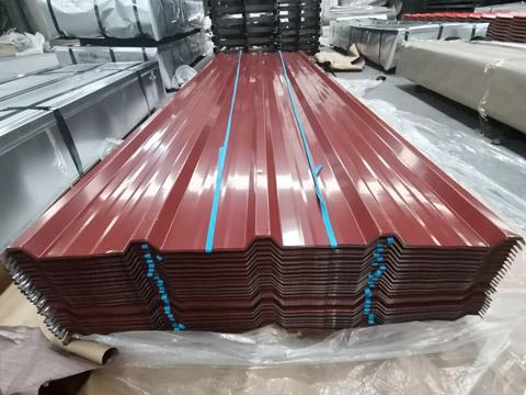 Red corrugated roofing sheets