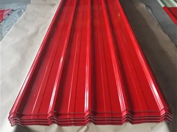 Red Corrugated Metal Roofing Sheets