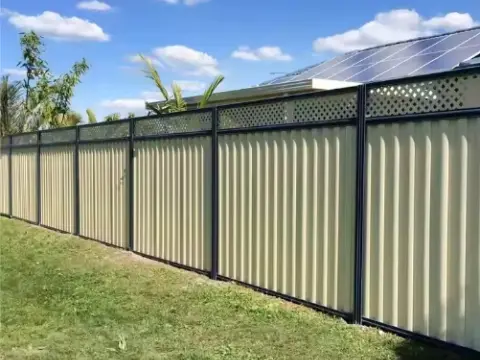 White corrugated fence