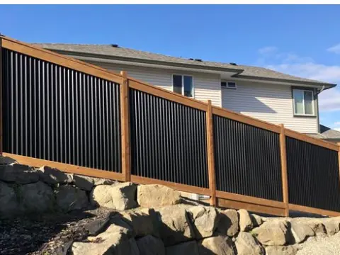 black corrugated fence diy