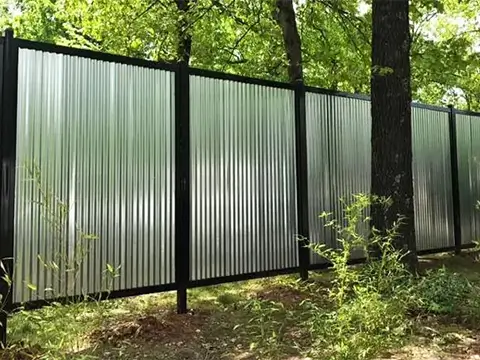 corrugated galvanized fence