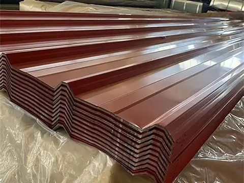 Brown corrugated aluminum sheet