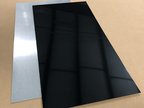 black painted aluminum sheet