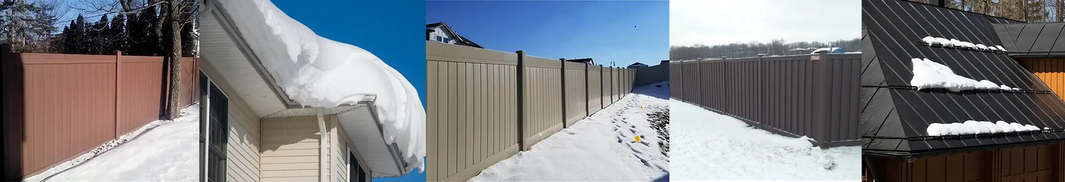 Applications in severe cold, windy, snowy areas - roof & metal fence panels