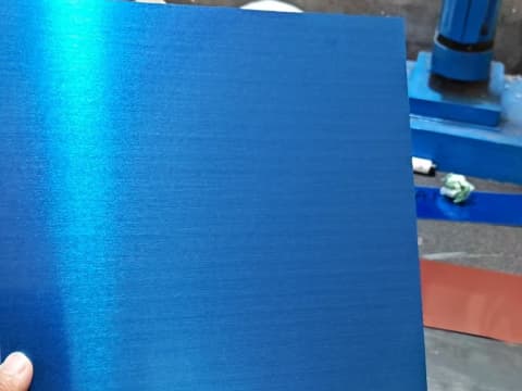Blue color aluminum plate surface