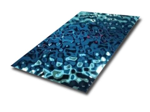 Blue water ripple metal sheet