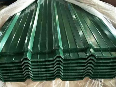 green corrugated metal roofing