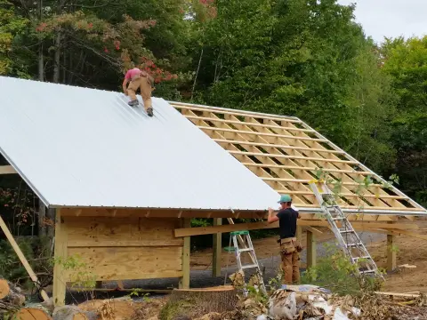 Wooden house construction