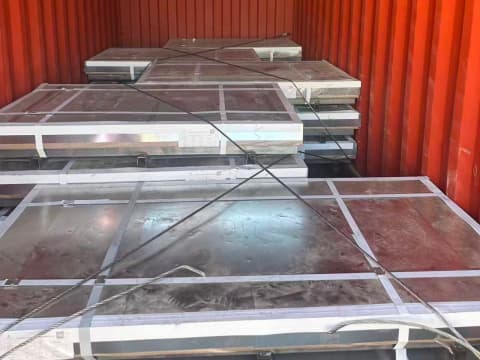 Galvanized sheets loaded into containers
