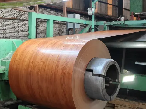 Wood grain color coated steel coil