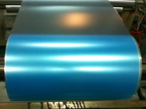 Pearlescent blue steel plate production