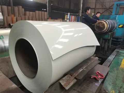 White antibacterial steel coil