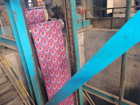 Printed steel coil production line