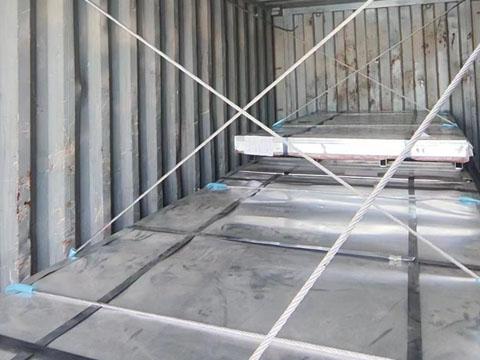 Loaded into containers and reinforced