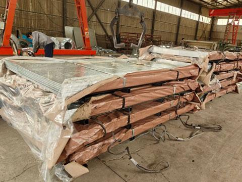 The produced galvanized steel sheets are ready for packaging