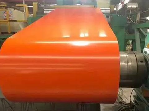 Color steel coils in production